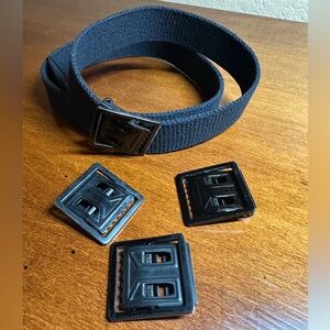 100% Cotton Web Belt with Open Face Buckle Military Heavy Duty Thick Webbed Belt